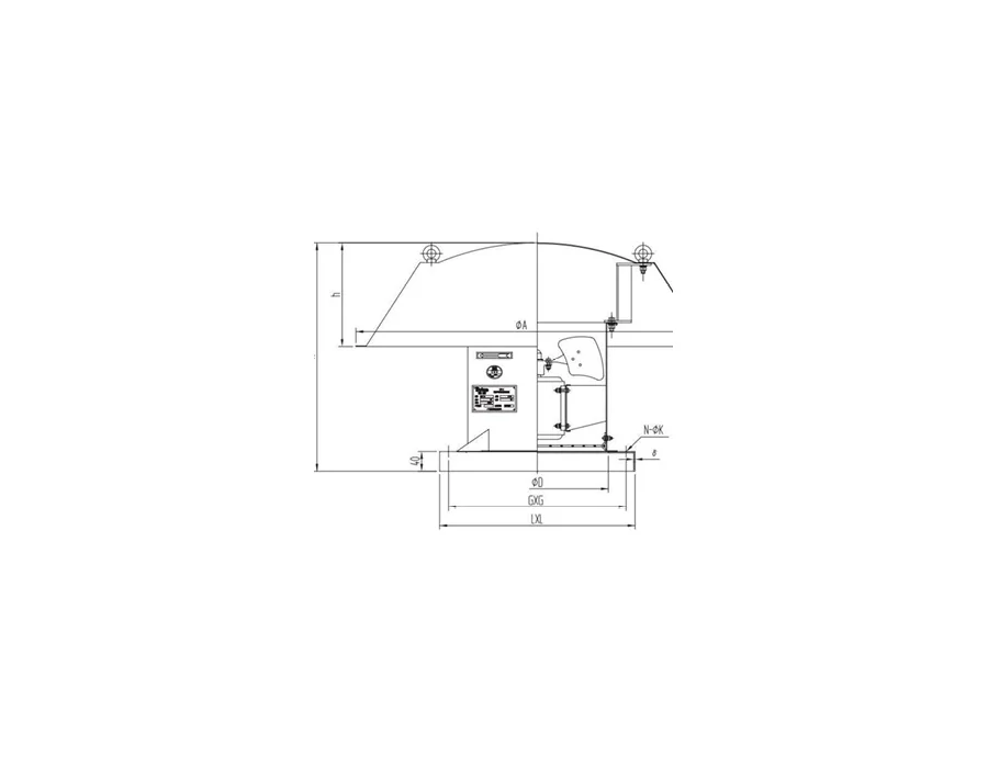 DWT axial roof fan outline dimension drawing