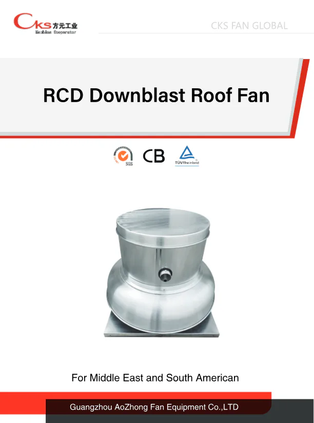 RCD 60Hz downblast roof fan official product catalogue reference